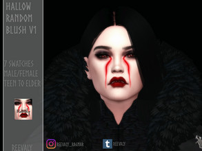 Sims 4 — Hallow Random Blush V1 by Reevaly — 7 Swatches. Teen to Elder. Male and Female. Works with all Skins and