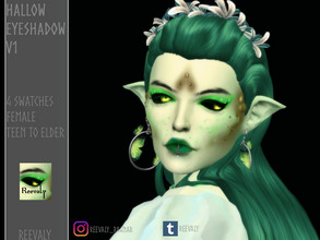 Sims 4 — Hallow Eyeshadow V1 by Reevaly — 4 Swatches. Teen to Elder. Female. Works with all Skins and Overlays. Base Game