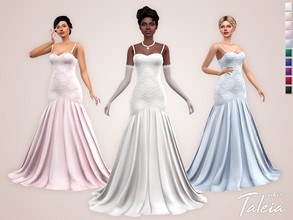 Sims 4 — Taleia Dress by Sifix2 — A puffy lace mermaid gown available in 10 colors for teen, young adult and adult sims.