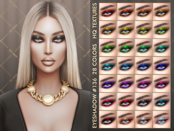 Sims 4 — [PATREON] EYESHADOW #136 by Jul_Haos — - CATEGORY: EYESHADOW - COLORS: 28 - SLIDERS COMPATIBLE - GENDER: FEMALE