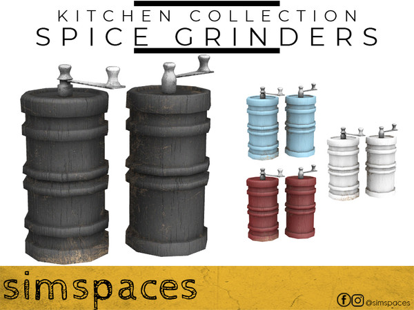 Sims 4 — Kitchen Collection - spice grinders by simspaces — Part of the Kitchen Collection set: no whole spices for you.