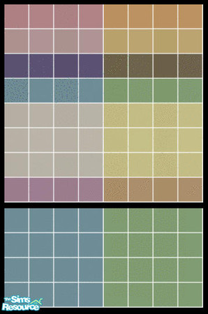 Sims 2 — Zephyr Tile Set by s00z — Two tiled walls with coordinating floors.