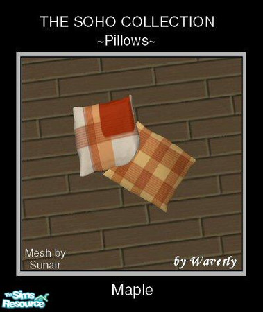 Sims 2 — Soho in Maple - Pillows by Waverly — Sizzling Ambiance. The clean lines of the Soho Collection are a welcome