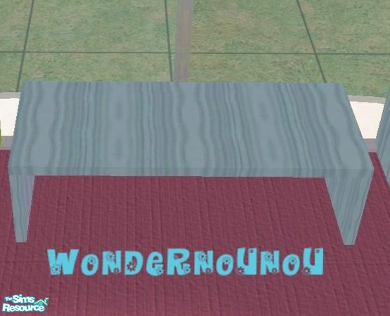 Sims 2 — 2 tiles coffe table blue wood by wondernounou — This great Mutske creation inspired me. I've done some recolors