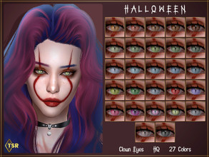 Sims 4 — LMCS Clown Eyes (HQ) by Lisaminicatsims — -Halloween Special -New Mesh -27 swatches -All Skin