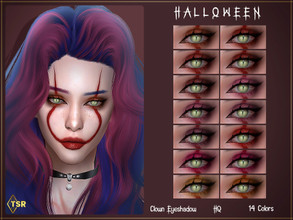Sims 4 — LMCS Clown Eyeshadow (HQ) by Lisaminicatsims — -Halloween Special -New Mesh -14 swatches -All Skin