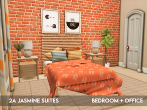 Sims 4 — 2A Jasmine Suites - Bedroom + Office (TSR only CC) by xogerardine — This room is a part of 2A Jasmine Suites.