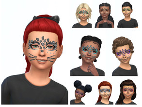Sims 4 — ErinAOK Kid's Face Paint 1013 2 by ErinAOK — Kid's Face Paint 9 Swatches