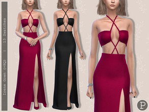 Sims 4 — Irene Gown. by Pipco — A strappy gown in 13 colors. Base Game Compatible New Mesh All Lods HQ Compatible