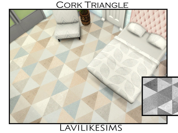 Sims 4 — Cork Triangle by lavilikesims — A geometrical flooring featuring triagular patterns. Base Game Friendly.