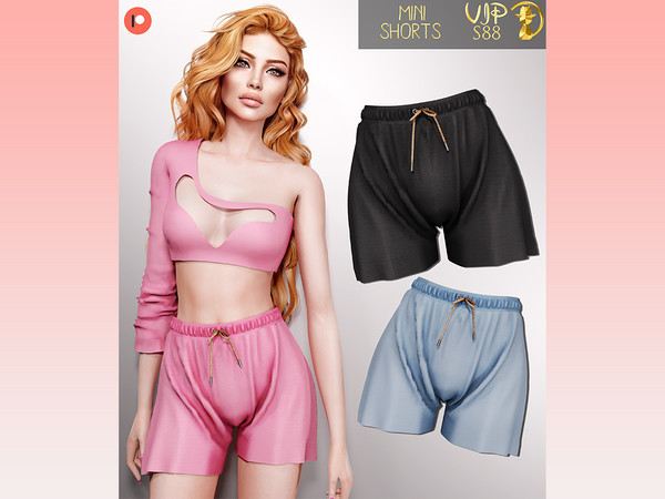Sims 4 — [PATREON] (Early Access) Mini Shorts S88 by Daph's — 10 Swatches Compatible with HQ mod Works with all of skins