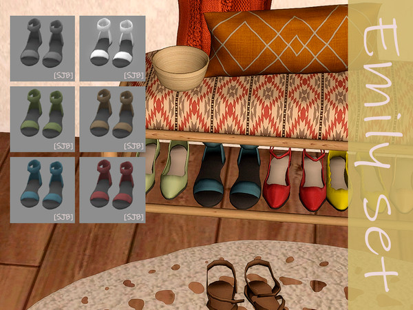 Sims 4 — Wendy set sandals 2 by Ylka — The second pair of decorative sandals for your hallway or dressing room. Has 6
