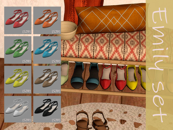 Sims 4 — Wendy set sandals 3 by Ylka — The third pair of decorative sandals for your hallway or dressing room. Has 8