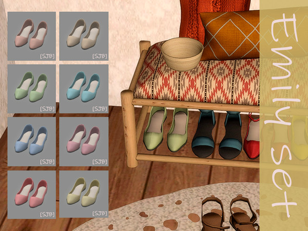 Sims 4 — Wendy set shoes 2 by Ylka — The second pair of decorative shoes for your hallway or dressing room. Has 8 colors.