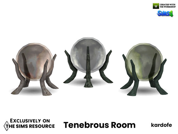 Sims 4 — Tenebrous Room_Crystal ball by kardofe — Decorative glass ball, in three colour options