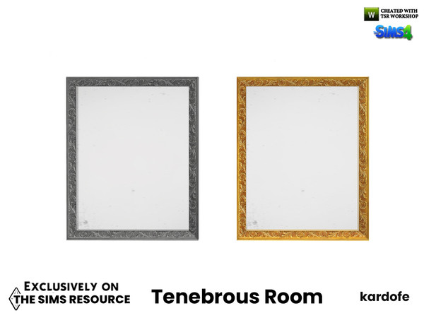 Sims 4 — Tenebrous Room_Mirror by kardofe — Antique wall mirror, in two colour options