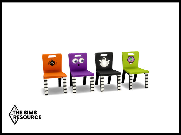 Sims 4 — Spooky Kooky Kids Halloween Dining Chair by seimar8 — Maxis match spooky fun Halloween kids dining chair with