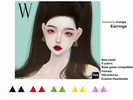 Sims 4 — [KIKIW] Geometric triangle earrings by KIKIW — New mesh 5 colors Base game compatible Female HQ textures Custom