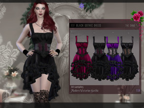 Sims 4 — Modern Victorian Gothic_ Black gothic dress by DanSimsFantasy — Enjoy the comfort of this short gothic style