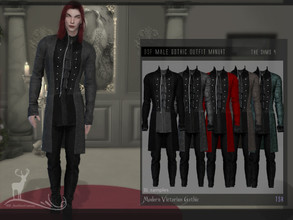 Sims 4 — Modern Victorian Gothic_ Male gothic outfit Minuit by DanSimsFantasy — This outfit consists of a gothic trench