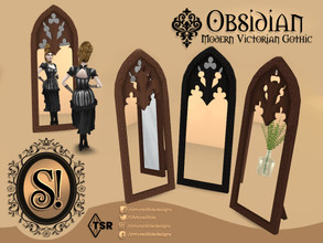 Sims 4 — Modern Victorian Gothic - Obsidian Mirror by SIMcredible! — by SIMcredibledesigns.com available at TSR 3 colors