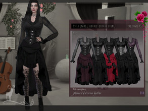 Sims 4 — Modern Victorian Gothic_ Female gothic outfit Cisne by DanSimsFantasy — This outfit consists of a fitted