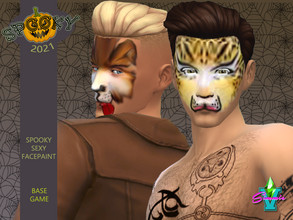 Sims 4 — Spooky Sexy Face Paint by SimmieV — A collection of face paints that are a bit more sexy than spooky. Perfect