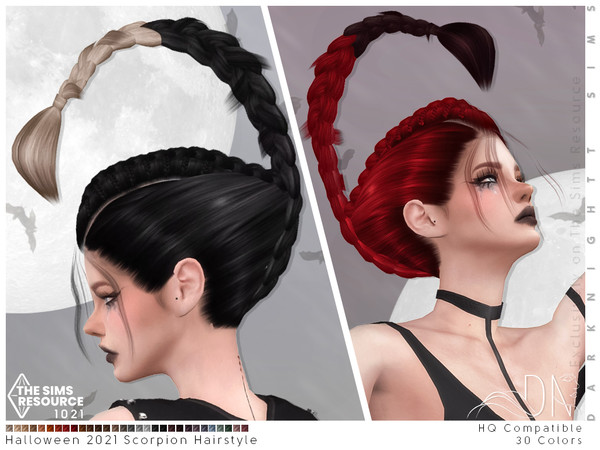 Sims 4 — Halloween 2021 - Scorpion Hairstyle Set by DarkNighTt — Halloween 2021 - Scorpion Hairstyle is a special,