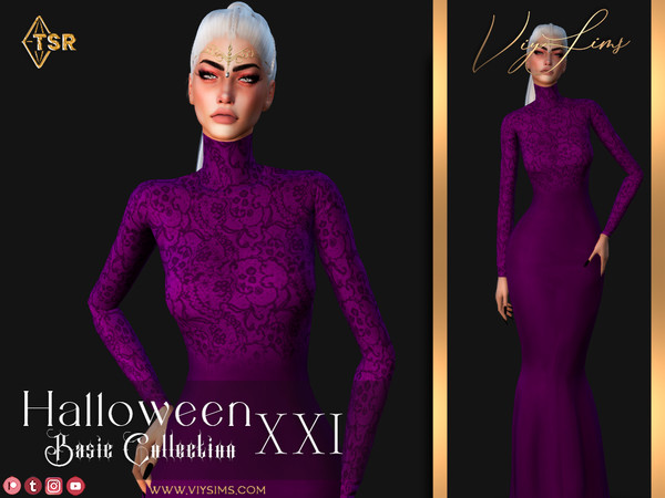 Sims 4 — Halloween XXI [Basic Collection] - Dress V.2 by Viy_Sims — Premium Collection in my Patreon New Mesh All Maps 6