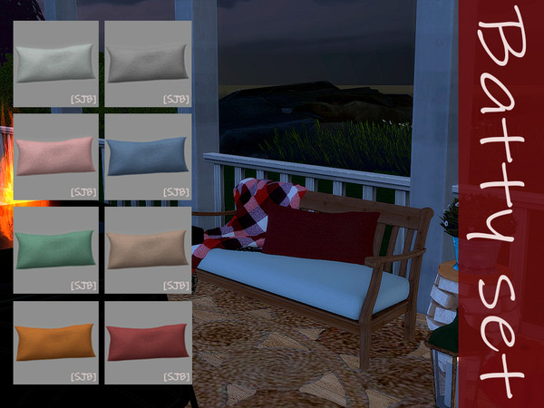Sims 4 — [SJB] Batty set long pillow by Ylka by Ylka — This is a long soft pillow (decor). Has 8 colors. You can see all