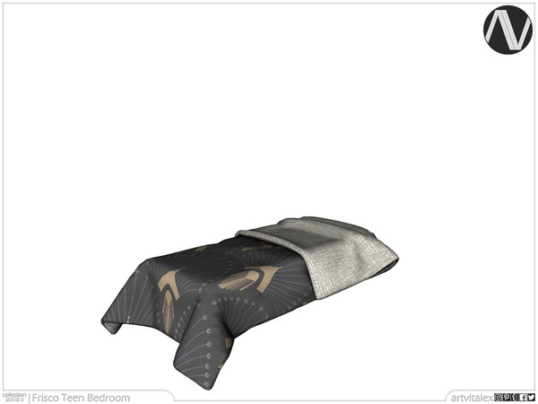 Sims 4 — Frisco Bed Blanket by ArtVitalex — Bedroom Collection | All rights reserved | Belong to 2021 ArtVitalex@TSR -