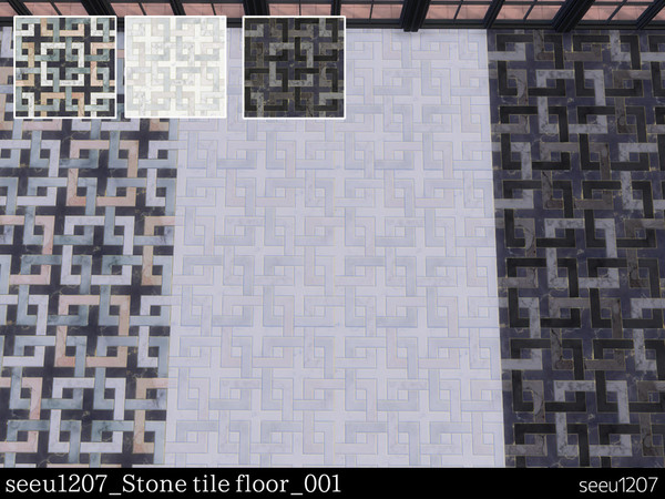Sims 4 — Stone Tile 001 by seeu1207 — Marble floor in three colors