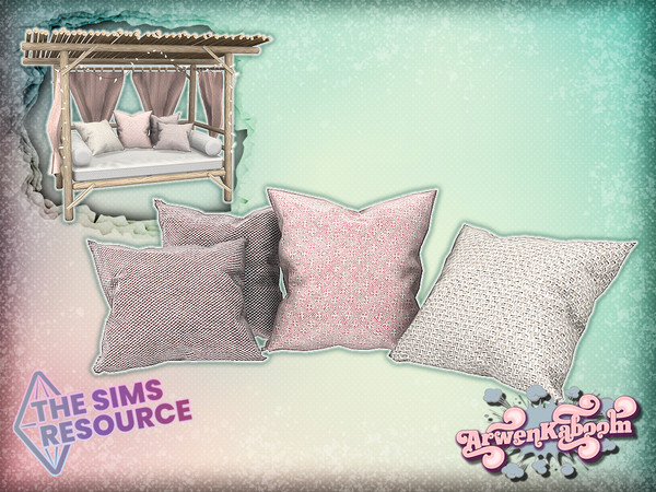 Sims 4 — Mararbor - Canopy Pillows by ArwenKaboom — Base game pillows in 4 recolors. You can find all items by searching
