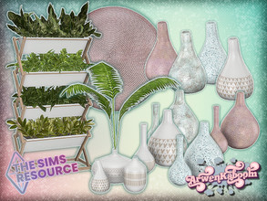 Sims 4 — Marabor Deco by ArwenKaboom — Deco part of Marabor set. With beach theme. Featuring vases, plants and rug.