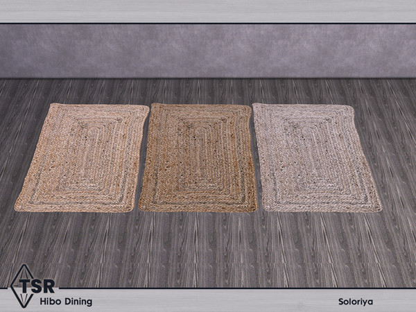 Sims 4 — Hibo Dining. Rug by soloriya — Rug. Part of Hibo Dining set. 3 color variations. Category: Decorative - Rugs.