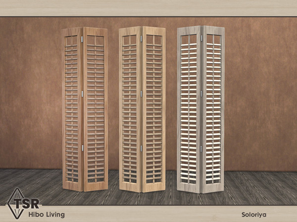Sims 4 — Hibo Living. Divider by soloriya — Wooden divider. Part of Hibo Living set. 3 color variations. Category:
