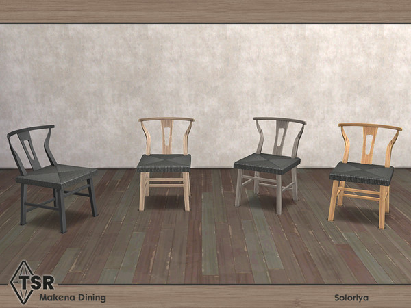 Sims 4 — Makena Dining. Chair by soloriya — Dining chair. Part of Makena Dining set. 4 color variations. Category: