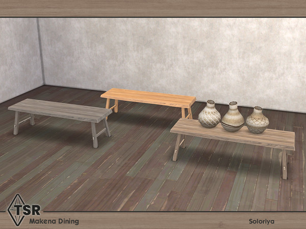 Sims 4 — Makena Dining. Hallway Table by soloriya — Wooden hallway table. Part of Makena Dining set. 3 color variations.