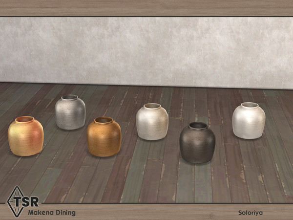 Sims 4 — Makena Dining. Vase by soloriya — Round vase. Part of Makena Dining set. 6 color variations. Category: