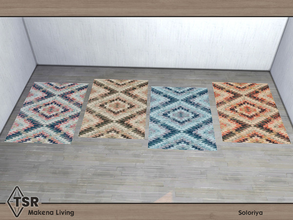 Sims 4 — Makena Living. Rug by soloriya — Rug. Part of Makena Living set. 4 color variations. Category: Decorative -