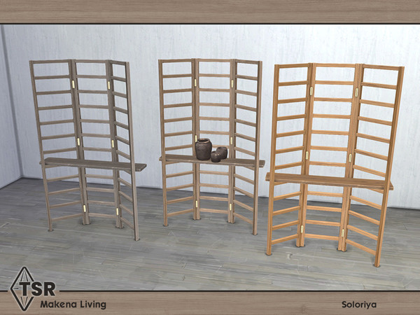 Sims 4 — Makena Living. Storage by soloriya — Storage. Part of Makena Living set. 3 color variations. Category: Surfaces