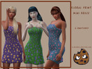 Sims 4 — Floral print mini dress (FEMND_2103) by CookieAC — Floral print mini dress. - 6 colour options - Female only -