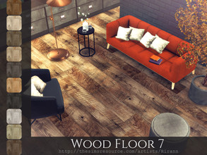 Sims 4 — Wood Floor 7 by Rirann — A hardwood floor with the natural rough texture. 10 color variations in one file. Base