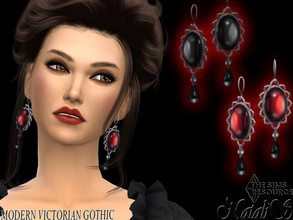 Sims 4 — Modern Victorian Gothic Cabochon earrings by Natalis — Modern Victorian Gothic Cabochon earrings. 2 gem color