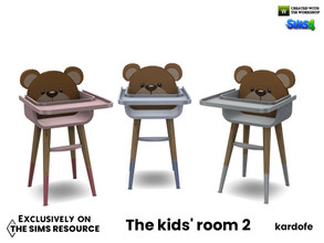 Sims 4 — The kids' room_High Chair by kardofe — Children's highchair, with a teddy bear head backrest, in three different