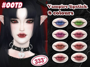 Sims 4 — Vampire lipstick by asan333 — HQ mod compatible custom thumbnail Reuploading to any forum or website is not