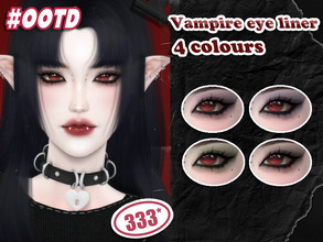 Sims 4 — Vampire eyeliner by asan333 — HQ mod compatible custom thumbnail Reuploading to any forum or website is not