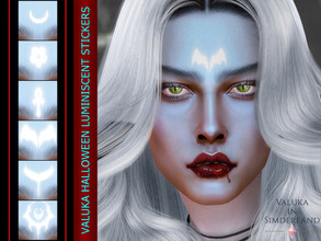 Sims 4 — Valuka - Halloween luminiscent stickers by Valuka — Forehead stickers. Blush category. 6 swatches. For all
