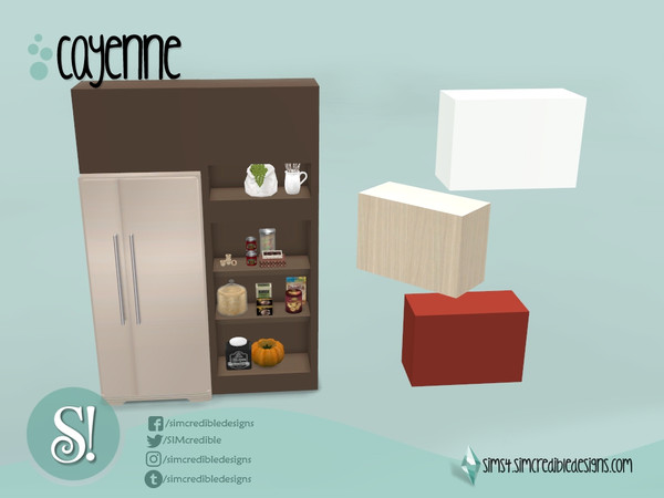 Sims 4 — Cayenne wall hanging piece for fridge by SIMcredible! — by SIMcredibledesigns.com available at TSR 4 colors