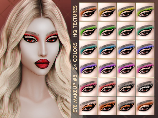 Sims 4 — [HALLOWEEN] EYE MAKEUP #8 by Jul_Haos — - CATEGORY: EYESHADOW - COLORS: 24 - SLIDERS COMPATIBLE - GENDER: FEMALE